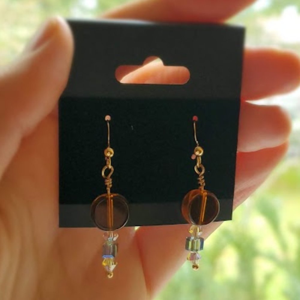 Fall-Peony Inspired Earrings. Handmade. Gold-Filled Hooks.
